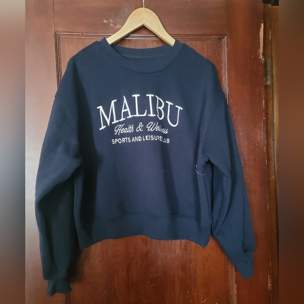 LAZY SUNDAY MALIBU EMBROIDERED SWEATSHIRT size large